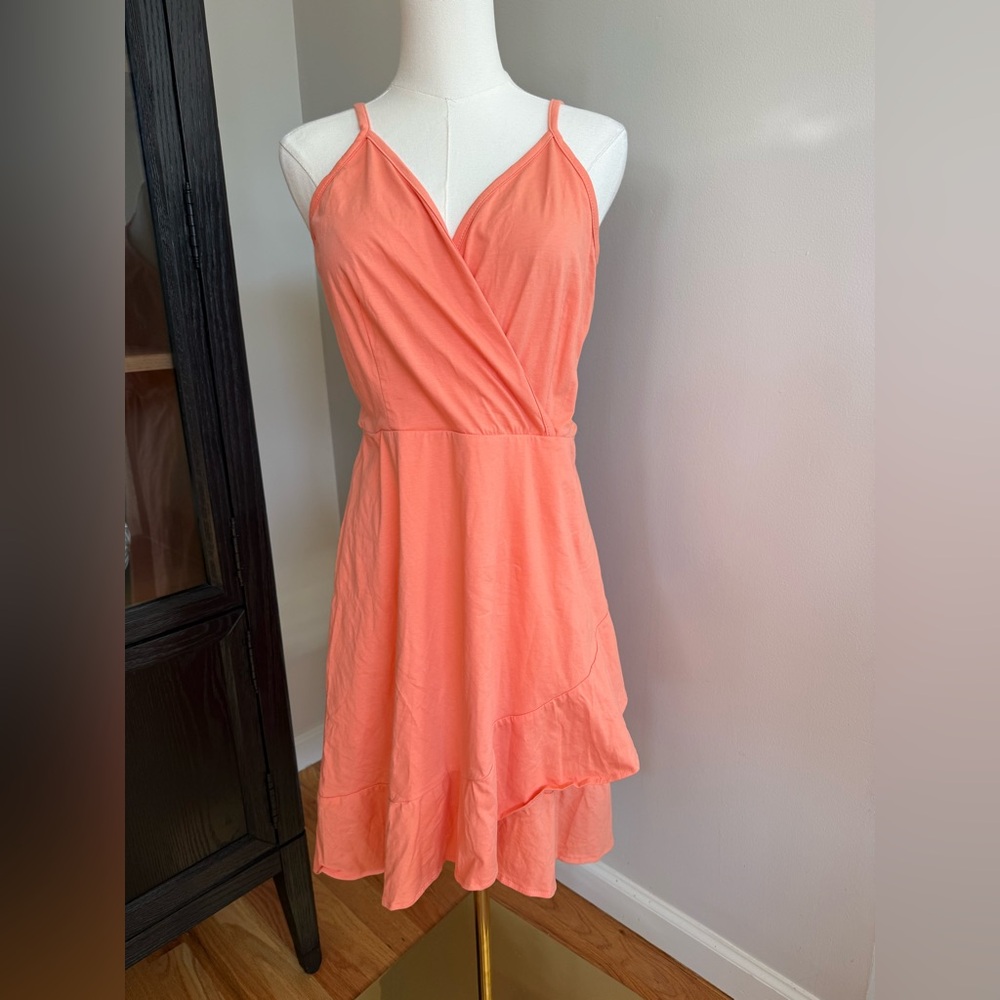 Comfortable Coral Sun Dress